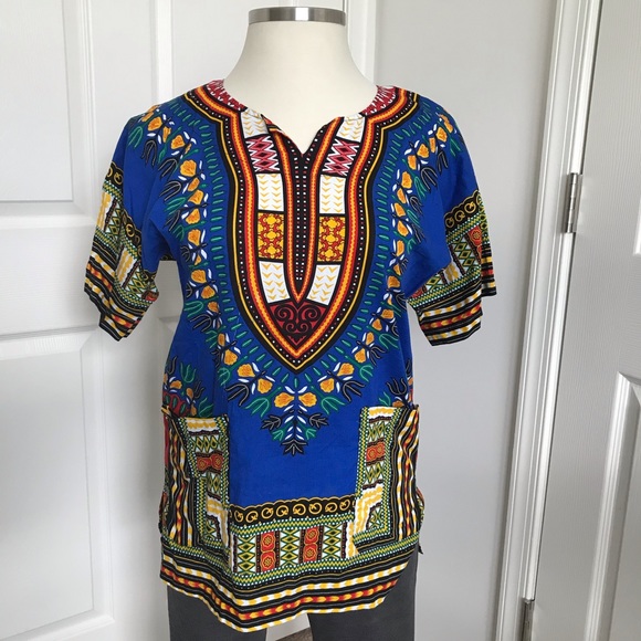 Tops - Vibrant Ethnic Style Shirt with Pockets!